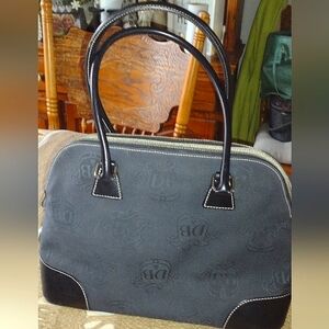 Dooney n Bourke print Black Large Leather Dome Satchel